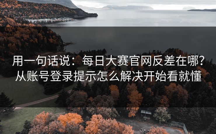 用一句话说：每日大赛官网反差在哪？从账号登录提示怎么解决开始看就懂